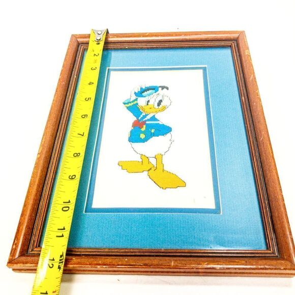 Vintage Donald Duck Framed Needlepoint Cross Stitch Nursery Decor - Picture 8 of 8